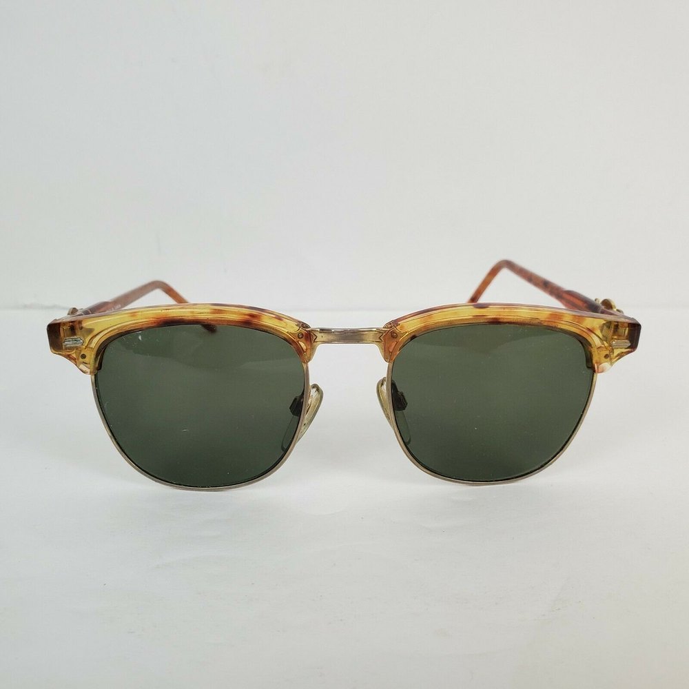 Vintage Hard Rock Cafe Brown Gold Oval Browline Sunglasses Frames Taiwan